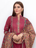 edenrobe Women Unstitched Allure Khaddar EWU21A9-21501 - Dark Pink - 3 Piece - FaisalFabrics.pk