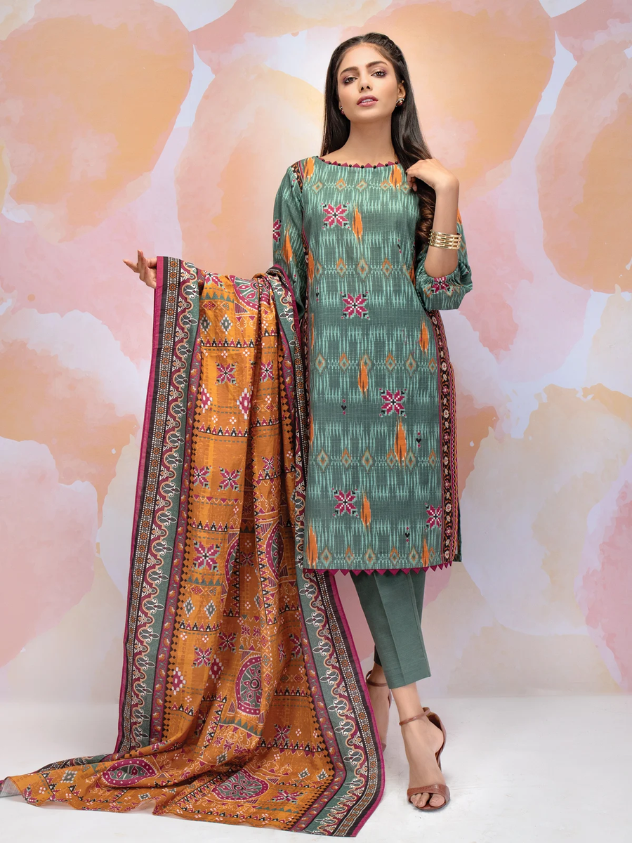 edenrobe Allure Khaddar Unstitched Printed 3pc Suit EWU21A9-21506 - FaisalFabrics.pk