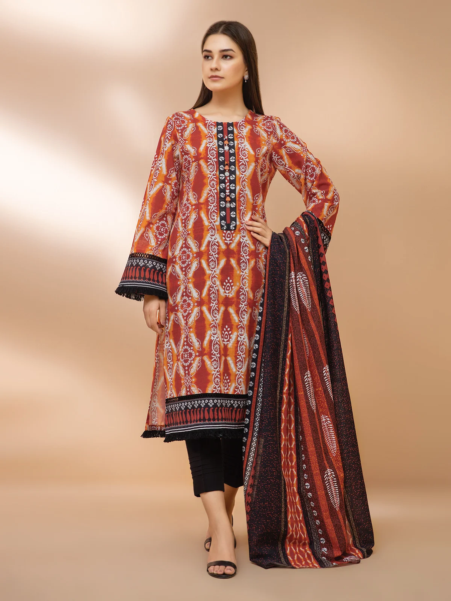 edenrobe Allure Khaddar Unstitched Printed 2pc Suit EWU21A9-21510 - FaisalFabrics.pk