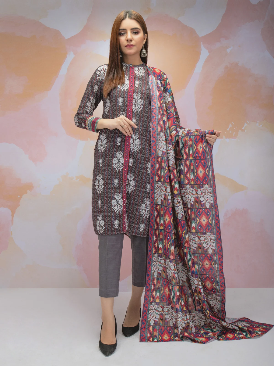 edenrobe Allure Khaddar Unstitched Printed 2pc Suit EWU21A9-21514 - FaisalFabrics.pk