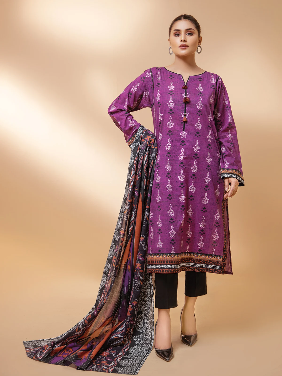 edenrobe Allure Khaddar Unstitched Printed 2pc Suit EWU21A9-21516 - FaisalFabrics.pk