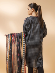 edenrobe Women Unstitched Allure Khaddar EWU21A9-21518 - Black - 2 Piece - FaisalFabrics.pk