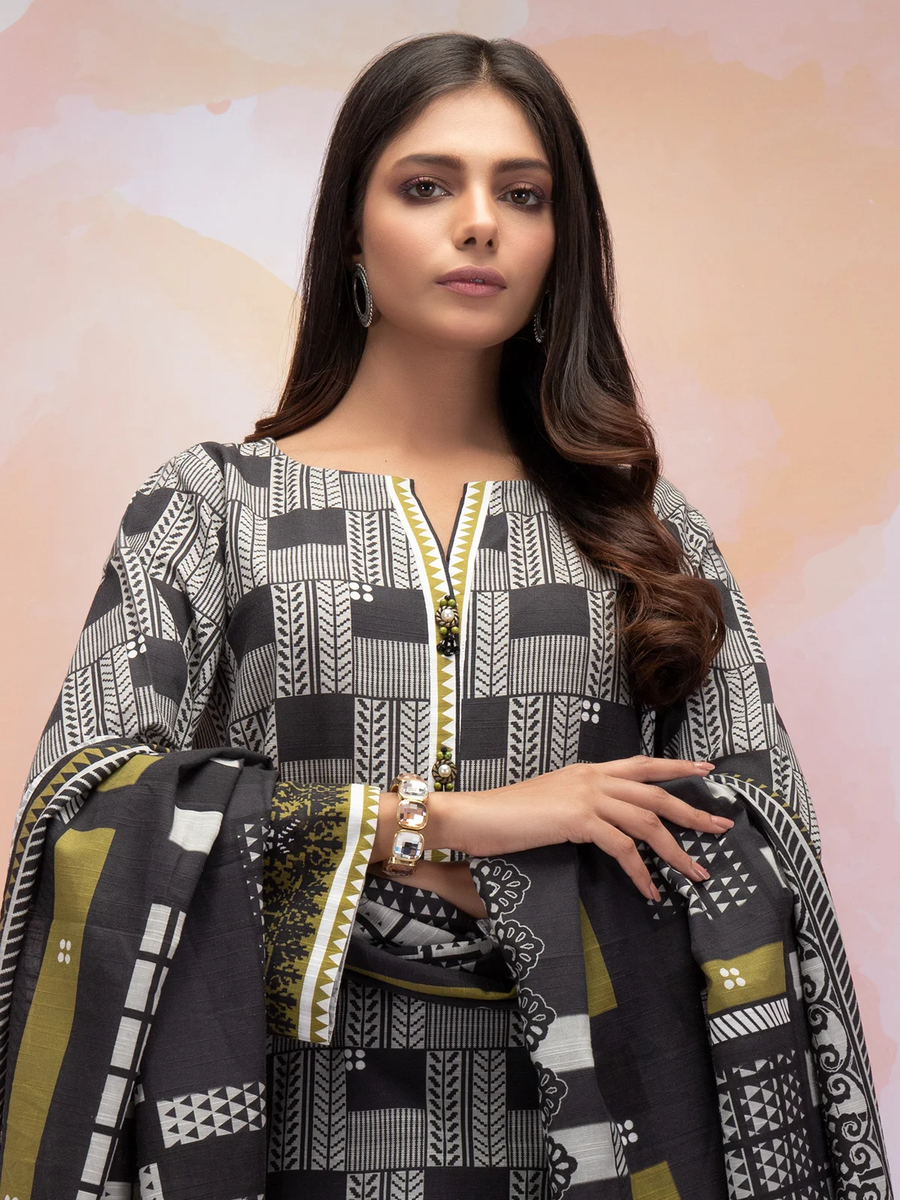 edenrobe Allure Khaddar Unstitched Printed 2pc Suit EWU21A9-21523 - FaisalFabrics.pk