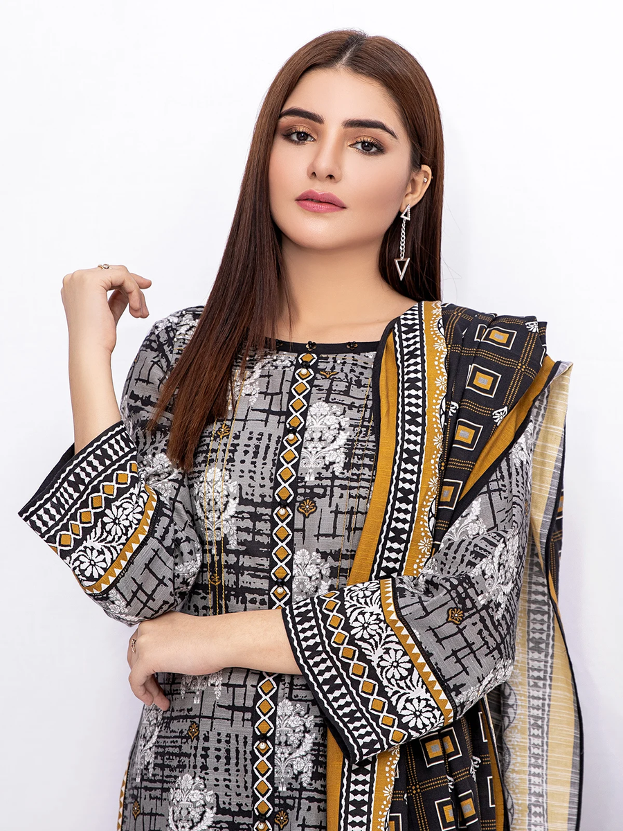 edenrobe Allure Khaddar Unstitched Printed 2pc Suit EWU21A9-21525 - FaisalFabrics.pk