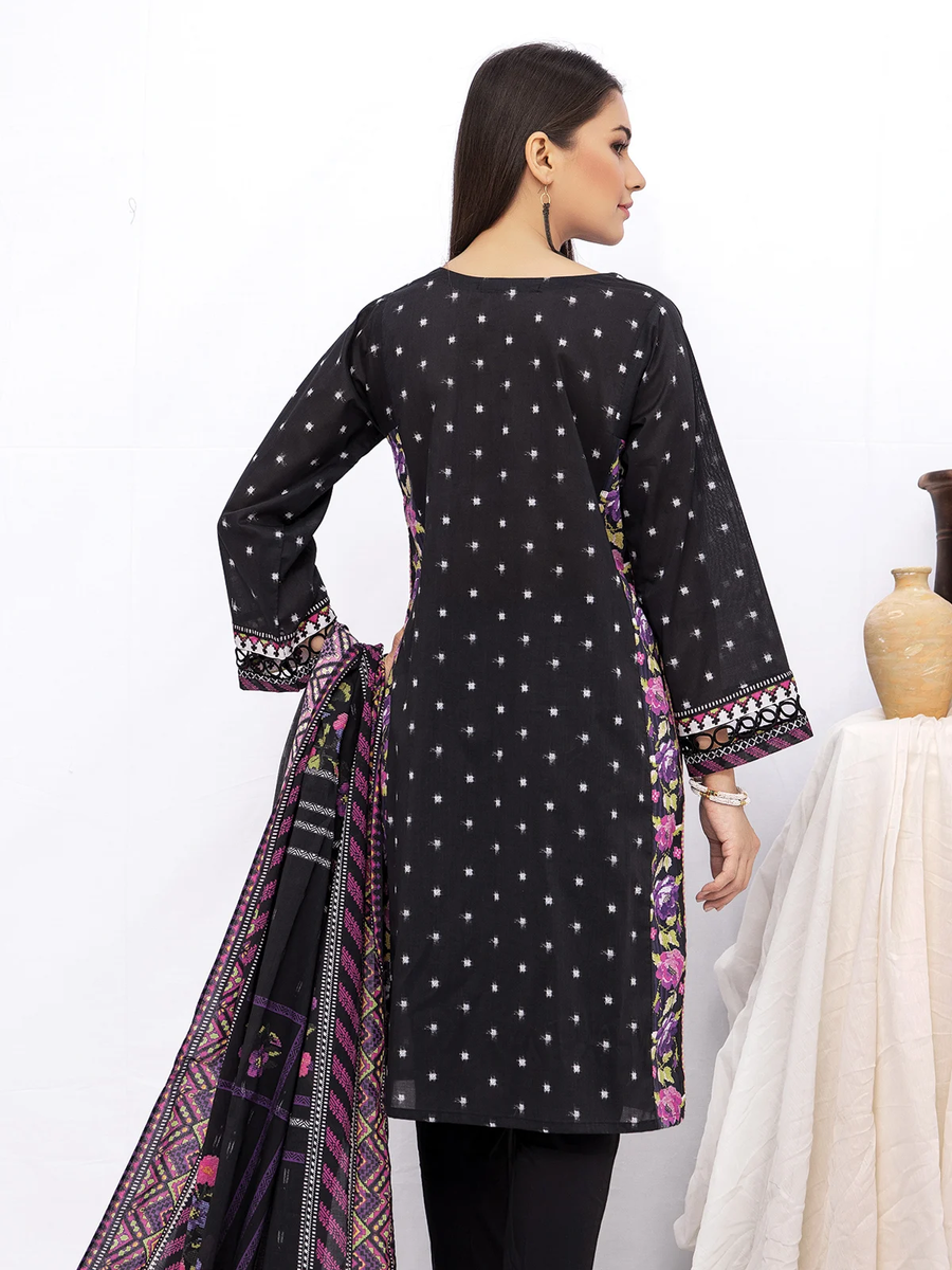 edenrobe Women Unstitched Allure Khaddar EWU21A9-21531 - Black - 2 Piece - FaisalFabrics.pk