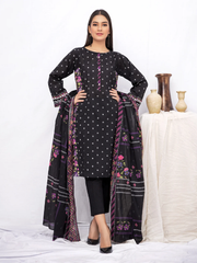 edenrobe Women Unstitched Allure Khaddar EWU21A9-21531 - Black - 2 Piece - FaisalFabrics.pk
