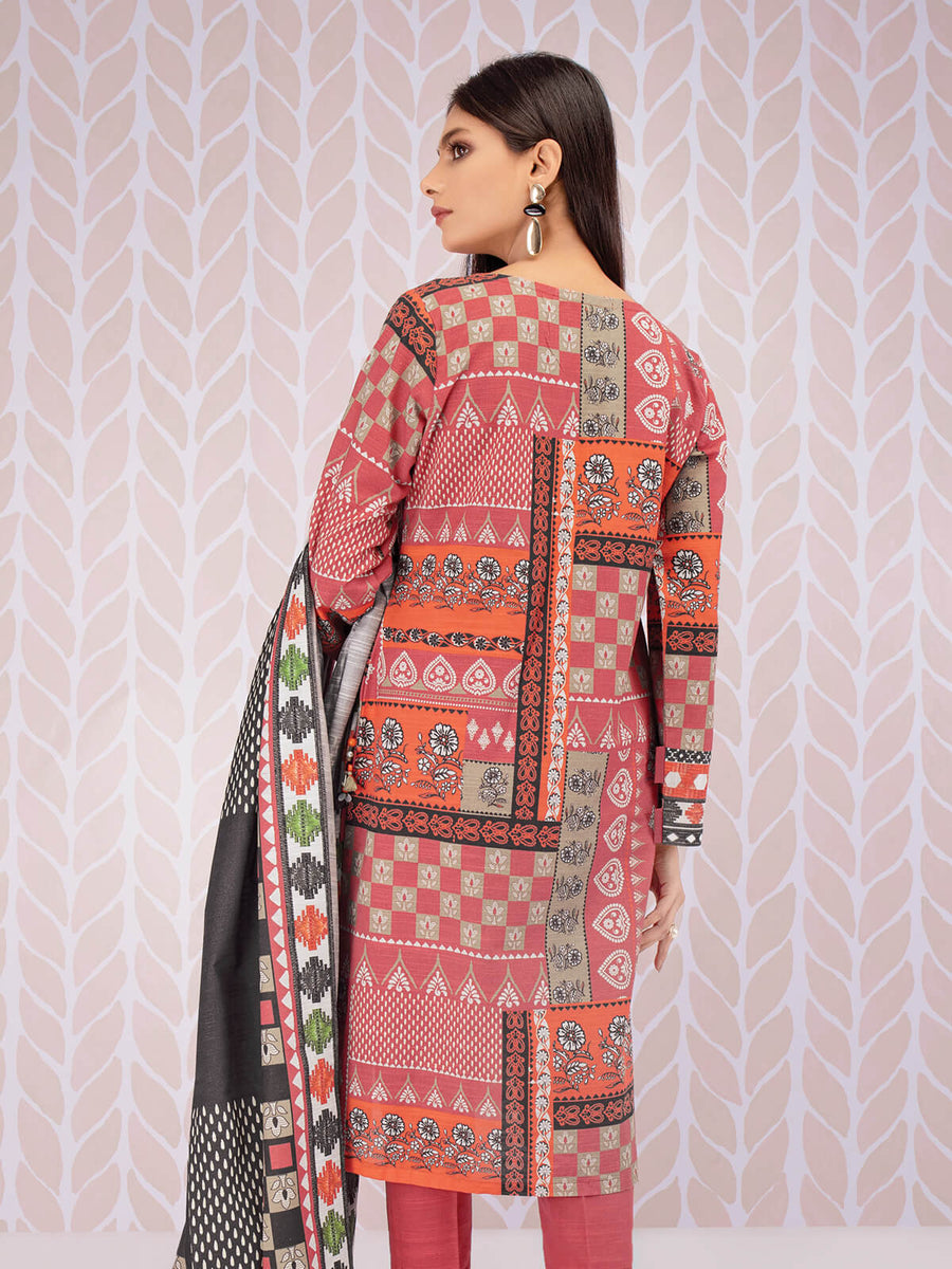 edenrobe Women Unstitched Allure Khaddar EWU21A9-21534 - Rust - 2 Piece - FaisalFabrics.pk