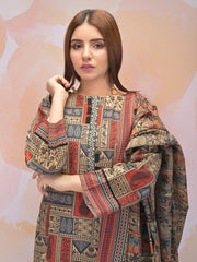 edenrobe Women Unstitched Allure Khaddar EWU21A9-21537 - Yellow Multi - 2 Piece - FaisalFabrics.pk