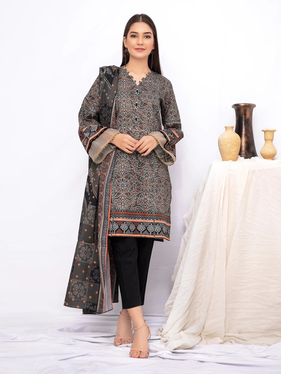 edenrobe Allure Khaddar Unstitched Printed 2pc Suit EWU21A9-21543 - FaisalFabrics.pk