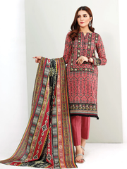 edenrobe Women Unstitched Allure Khaddar EWU21A9-21544 - Dull Pink - 2 Piece - FaisalFabrics.pk