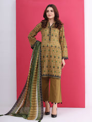 edenrobe Women Unstitched Allure Khaddar EWU21A9-21547 - Golden - 2 Piece - FaisalFabrics.pk