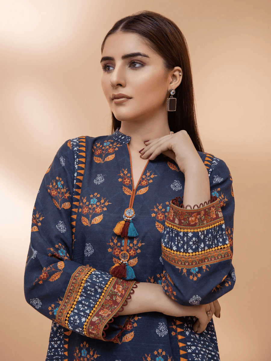 edenrobe Allure Khaddar Unstitched Printed 1Pc Shirt EWU21A9-21568 - FaisalFabrics.pk