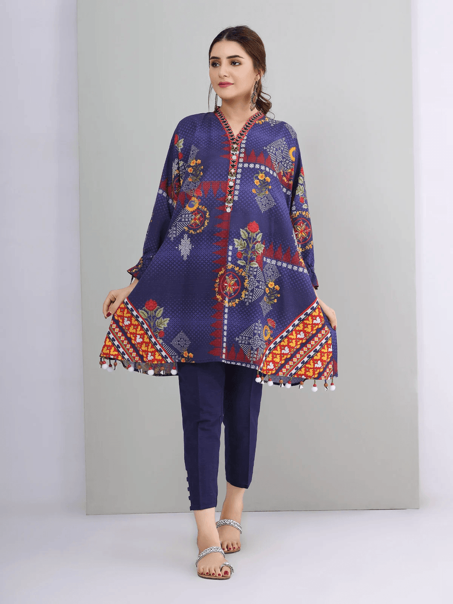 edenrobe Allure Khaddar Unstitched Printed 1Pc Shirt EWU21A9-21575 - FaisalFabrics.pk