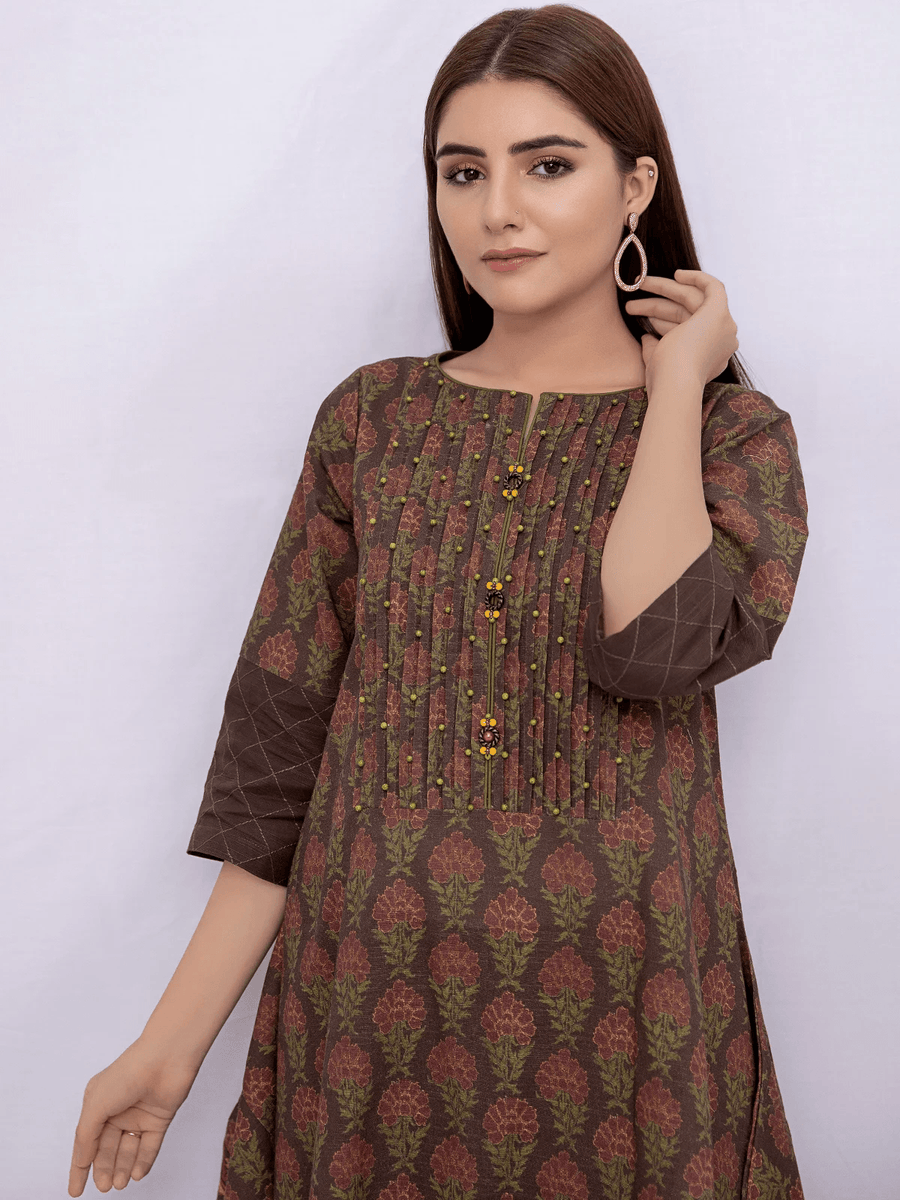 edenrobe Allure Khaddar Unstitched Printed 1Pc Shirt EWU21A9-21584 - FaisalFabrics.pk