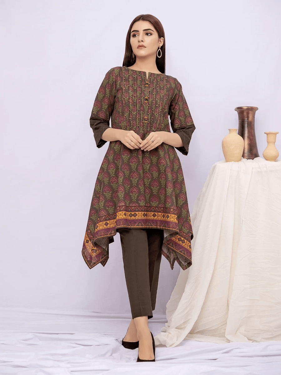 edenrobe Allure Khaddar Unstitched Printed 1Pc Shirt EWU21A9-21584 - FaisalFabrics.pk