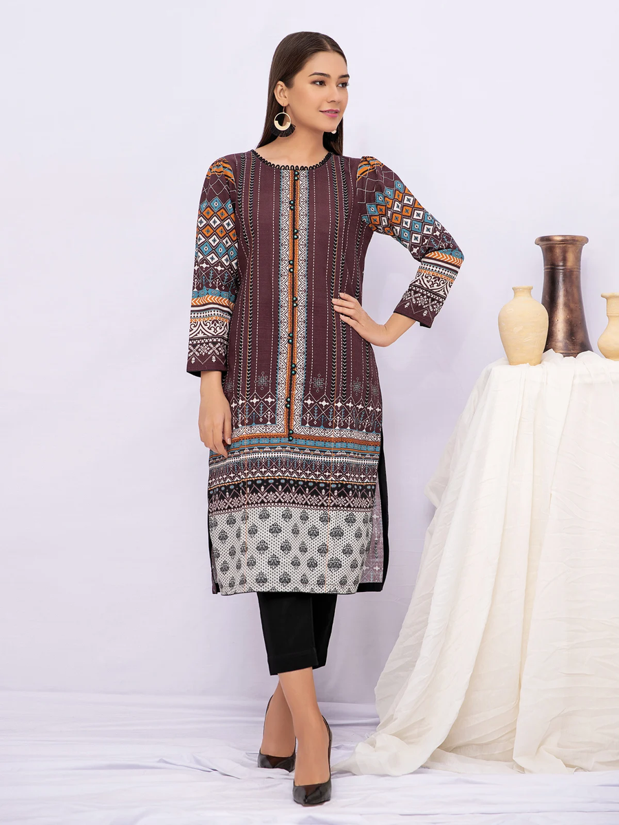 edenrobe Allure Khaddar Unstitched Printed 1Pc Shirt EWU21A9-21588 - FaisalFabrics.pk