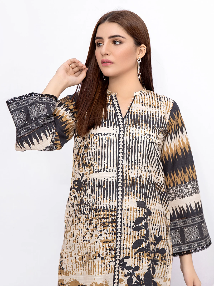 edenrobe Allure Khaddar Unstitched Printed 1Pc Shirt EWU21A9-21590 - FaisalFabrics.pk