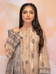 edenrobe Women Unstitched Allure Khaddar EWU21A9-21597 - Beige - 3 Piece - FaisalFabrics.pk