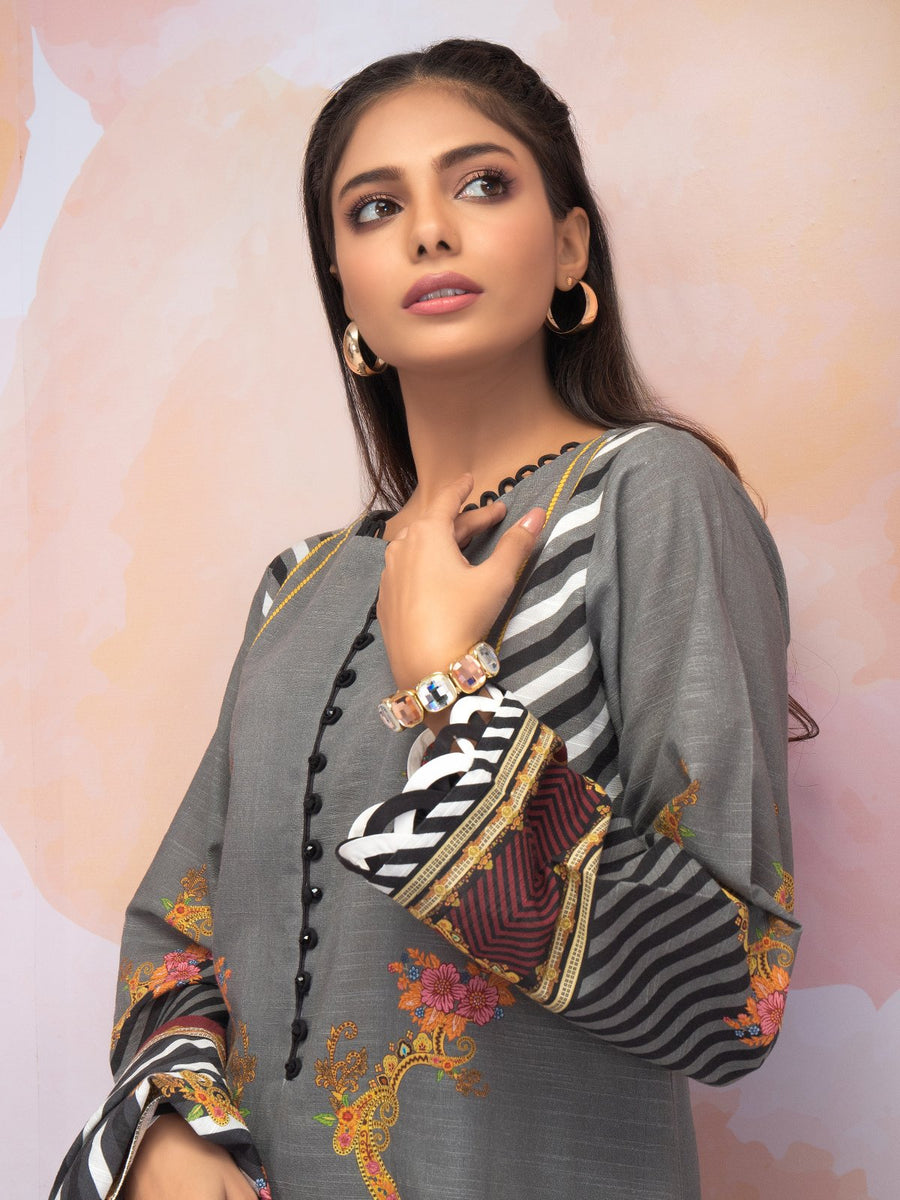 edenrobe Allure Khaddar Unstitched Printed 3pc Suit EWU21A9-21598 - FaisalFabrics.pk