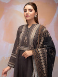 edenrobe Women Unstitched Allure Khaddar EWU21A9-21599 - Charcoal Grey - 3 Piece - FaisalFabrics.pk