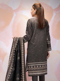 edenrobe Women Unstitched Allure Khaddar EWU21A9-21599 - Charcoal Grey - 3 Piece - FaisalFabrics.pk
