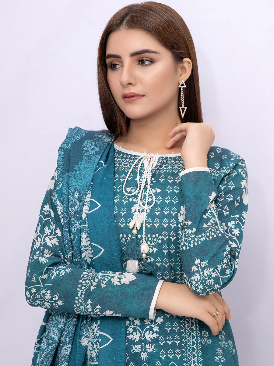 edenrobe Allure Khaddar Unstitched Printed 3pc Suit EWU21A9-21603 - FaisalFabrics.pk