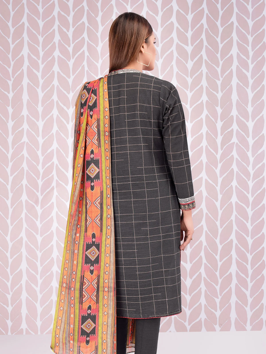 edenrobe Shades of Winter Crepe Embroidered 3pc Suit EWU21V11-21644 - FaisalFabrics.pk