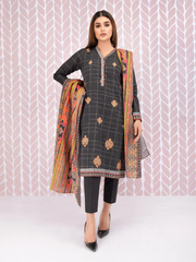edenrobe Shades of Winter Crepe Embroidered 3pc Suit EWU21V11-21644 - FaisalFabrics.pk