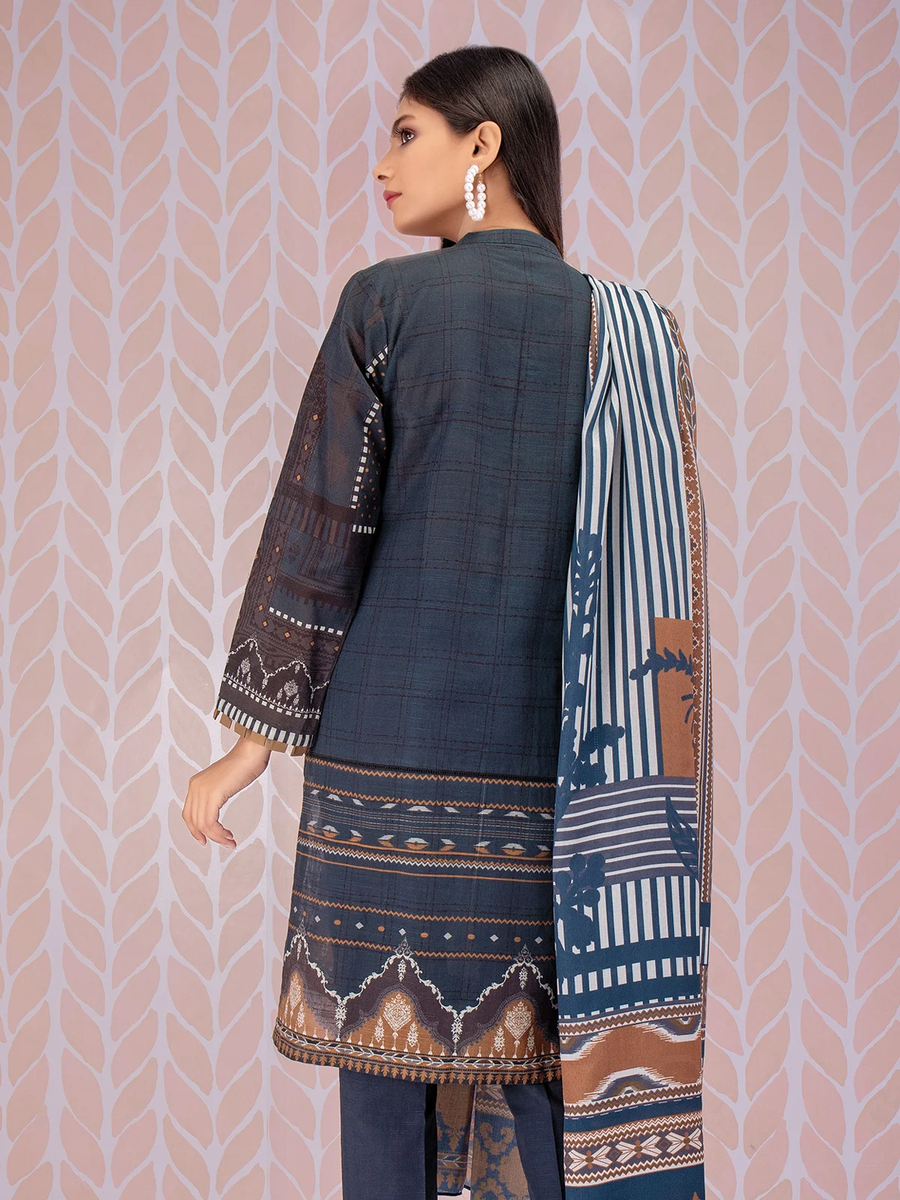 edenrobe Shades of Winter Crepe Embroidered 3pc Suit EWU21V11-21645 - FaisalFabrics.pk
