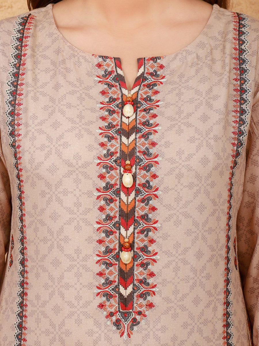 edenrobe Shades of Winter Crepe Embroidered 3pc Suit EWU21V11-21647 - FaisalFabrics.pk