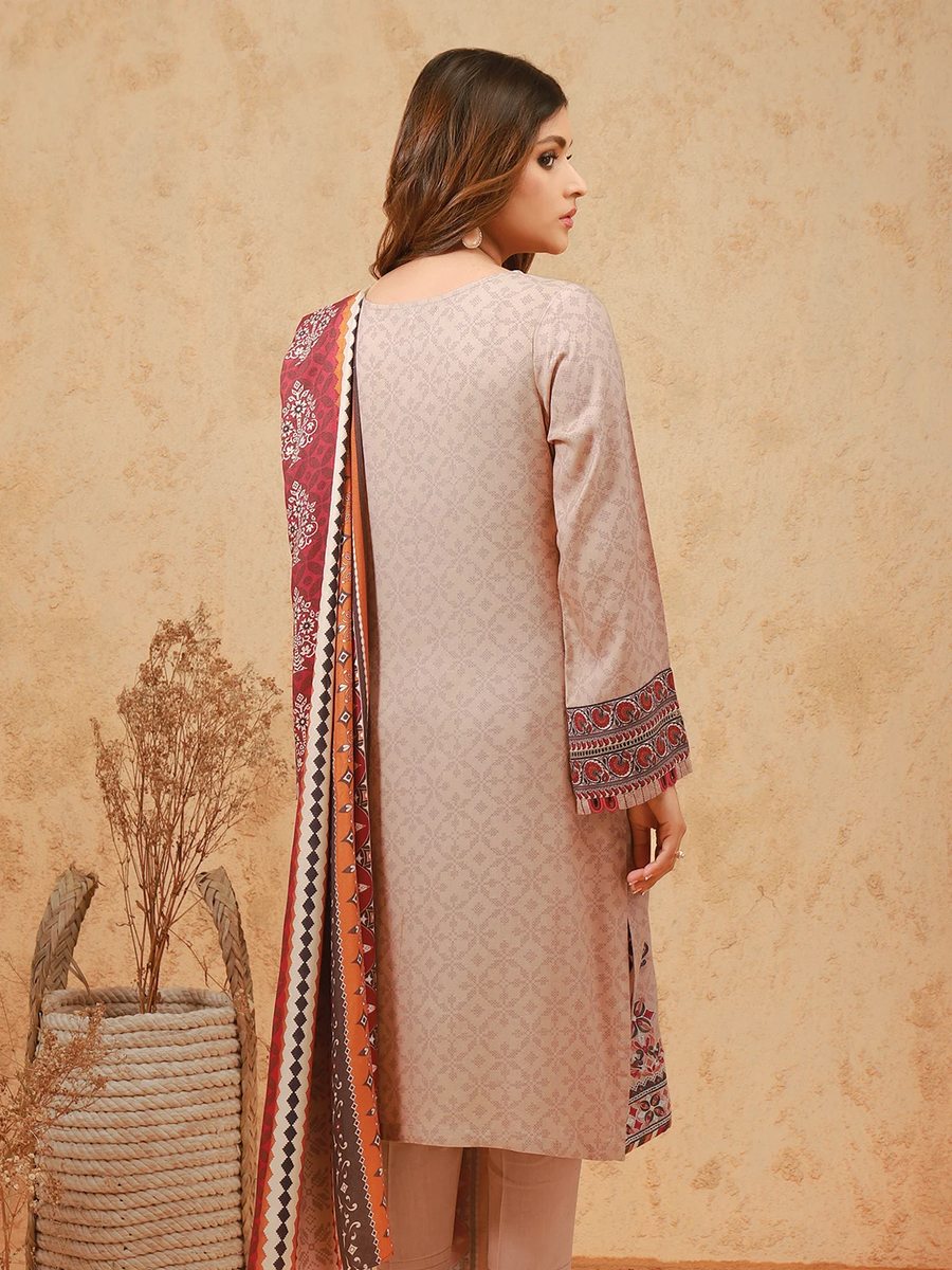 edenrobe Shades of Winter Crepe Embroidered 3pc Suit EWU21V11-21647 - FaisalFabrics.pk