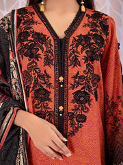 edenrobe Women Unstitched Shades Of Winter EWU21V11-21747 - Orange - 3 Piece - FaisalFabrics.pk