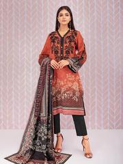 edenrobe Women Unstitched Shades Of Winter EWU21V11-21747 - Orange - 3 Piece - FaisalFabrics.pk
