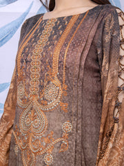 edenrobe Womens Unstitched Orhni Viscose EWU21V11-21751 - Brown - 3 Piece - FaisalFabrics.pk