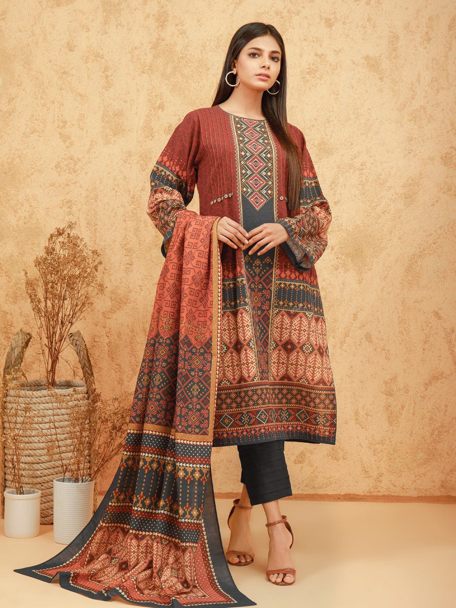 edenrobe Talaash Embroidered Viscose 3Pc Suit EWU21V11-21753
