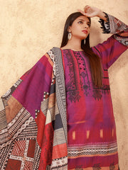 edenrobe Womens Unstitched Orhni Viscose EWU21V11-21758 - Magenta - 3 Piece - FaisalFabrics.pk