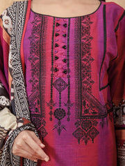 edenrobe Womens Unstitched Orhni Viscose EWU21V11-21758 - Magenta - 3 Piece - FaisalFabrics.pk