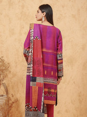 edenrobe Womens Unstitched Orhni Viscose EWU21V11-21758 - Magenta - 3 Piece - FaisalFabrics.pk