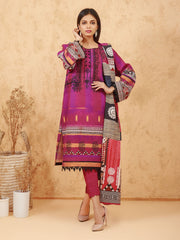 edenrobe Womens Unstitched Orhni Viscose EWU21V11-21758 - Magenta - 3 Piece - FaisalFabrics.pk