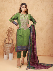 edenrobe Women Unstitched Shades Of Winter EWU21V11-21764 - Green - 3 Piece - FaisalFabrics.pk