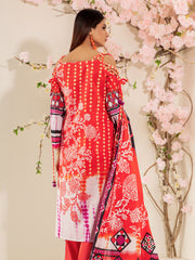 edenrobe Premium Lawn Unstitched 3 Piece Embroidered Suit EWU21V2-20435 - FaisalFabrics.pk