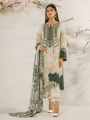 edenrobe Summer Luxe Lawn Unstitched 3pc Embroidered Suit EWU21V2-20451 - FaisalFabrics.pk