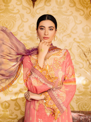 edenrobe Nayab Lawn Unstitched 3pc Embroidered Suit EWU21V2-20464 - FaisalFabrics.pk