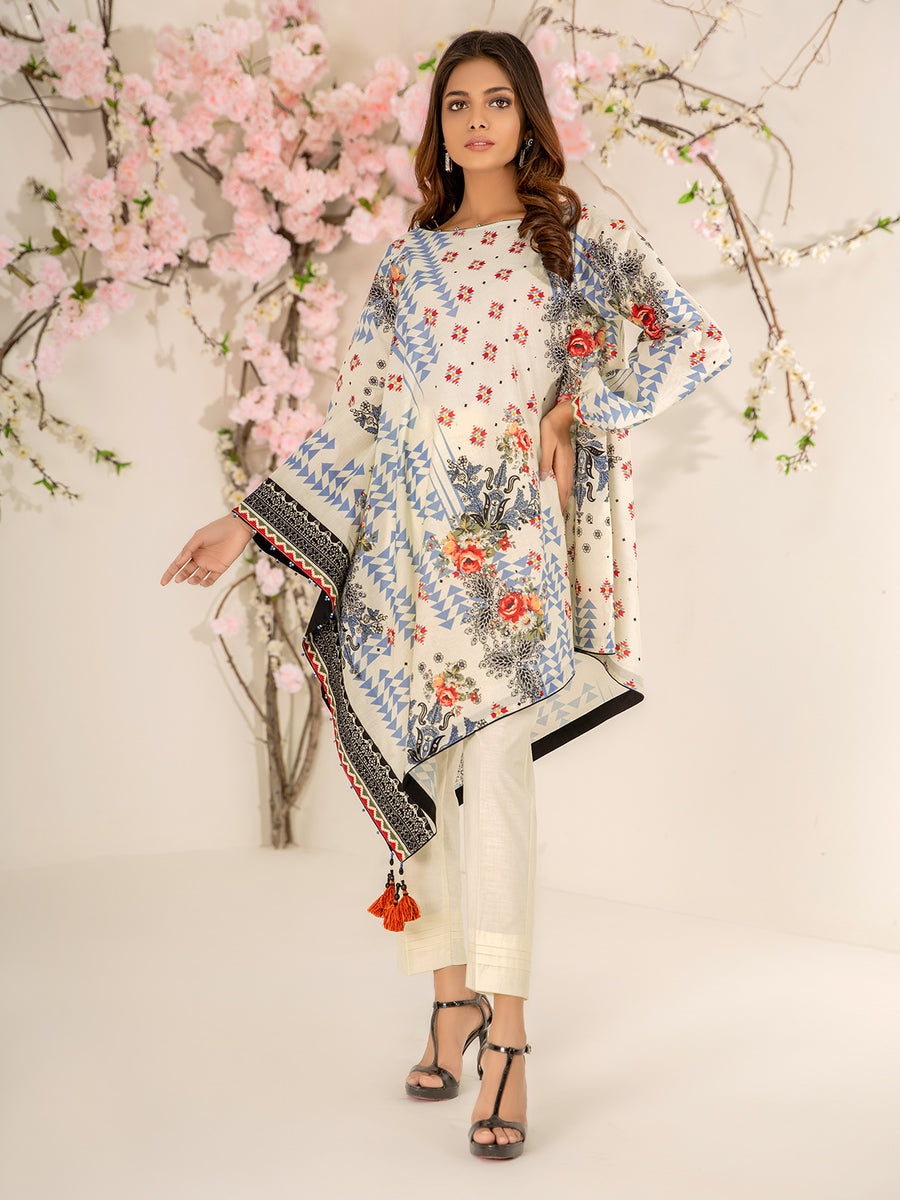 edenrobe Premium Lawn Unstitched 1pc Embroidered Shirt EWU21V2-20512 - FaisalFabrics.pk