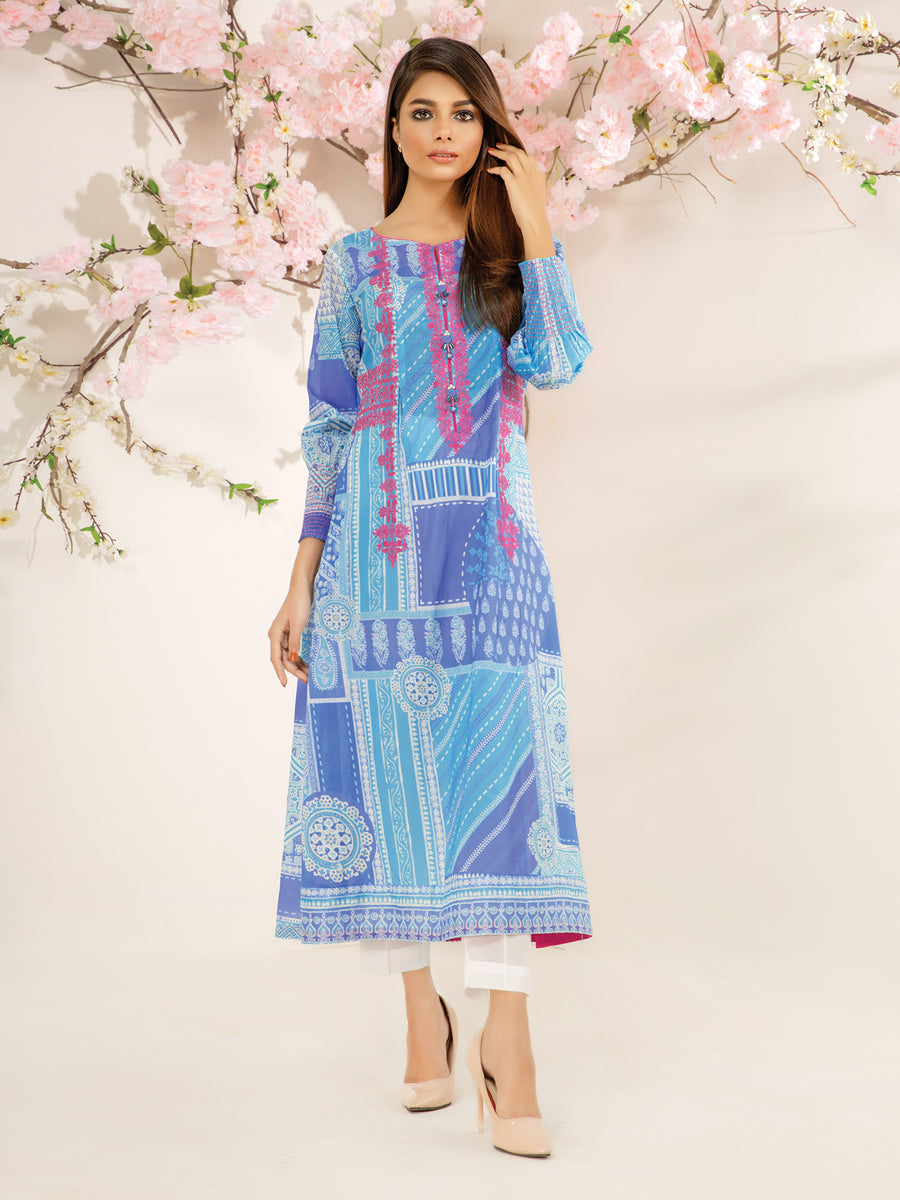 edenrobe Premium Lawn Unstitched 1pc Embroidered Shirt EWU21V2-20517 - FaisalFabrics.pk