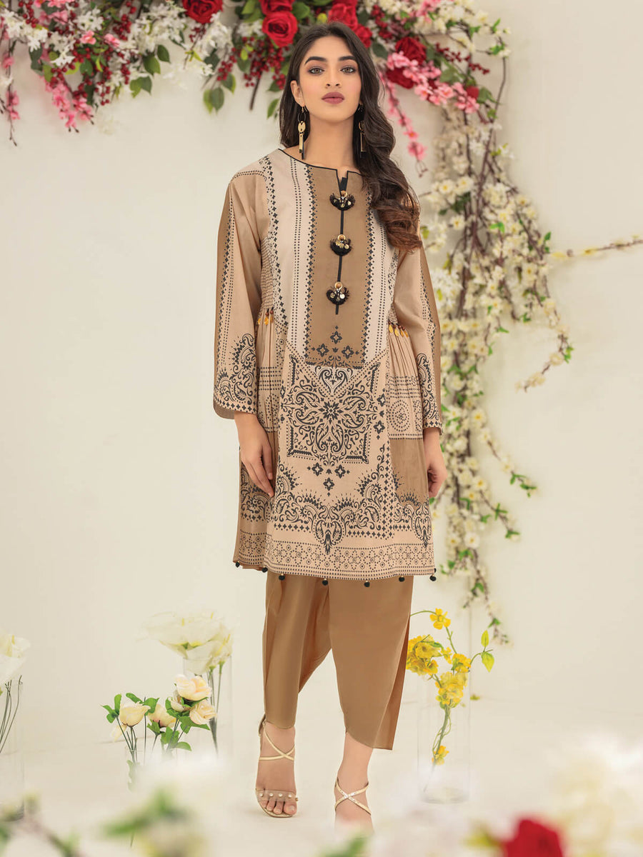 edenrobe Premium Lawn Unstitched 1pc Printed Shirt EWU21V2-20523 - FaisalFabrics.pk