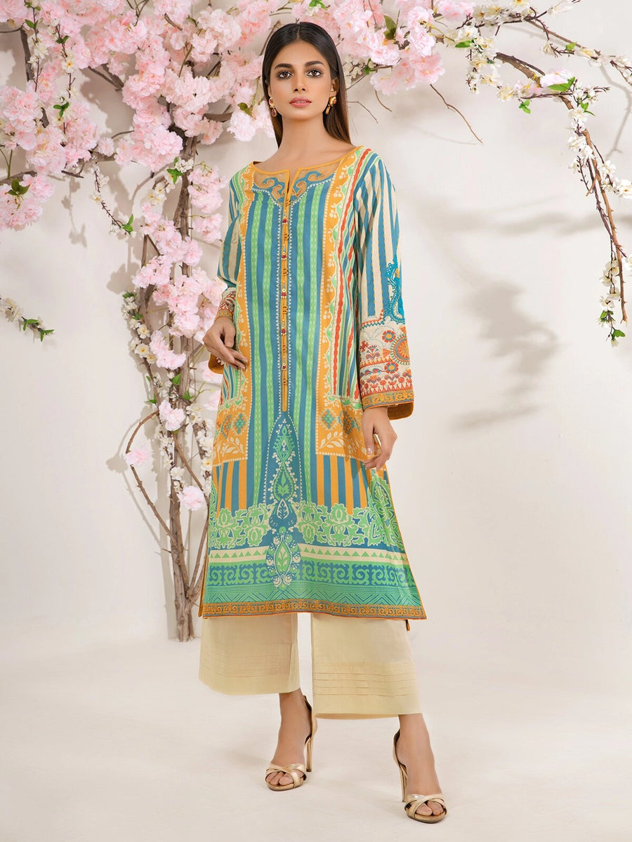 edenrobe Premium Lawn Unstitched 1pc Embroidered Shirt EWU21V2-20536 - FaisalFabrics.pk