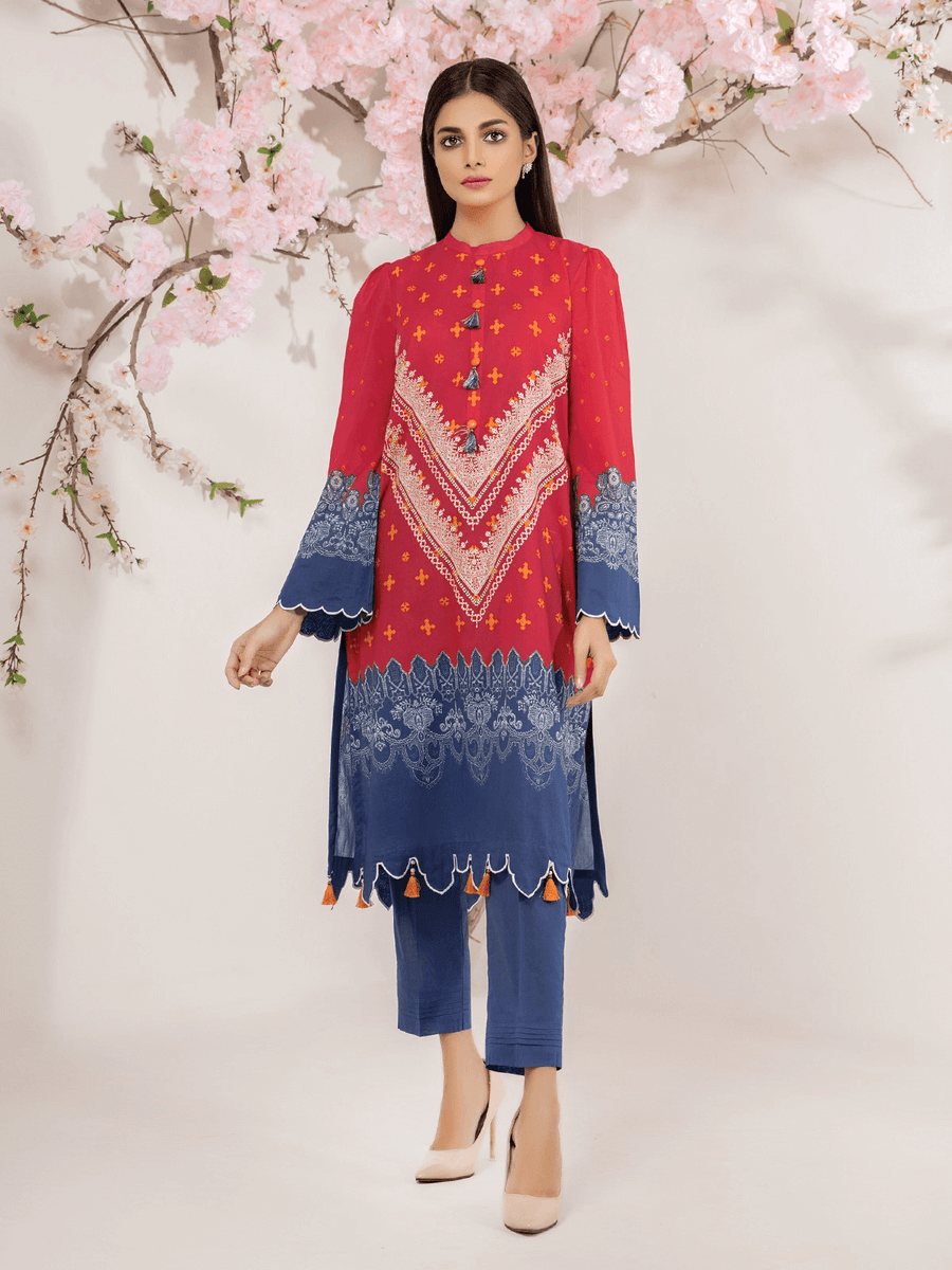 edenrobe Nayab Lawn Unstitched 1pc Embroidered Shirt EWU21V2-20541 - FaisalFabrics.pk