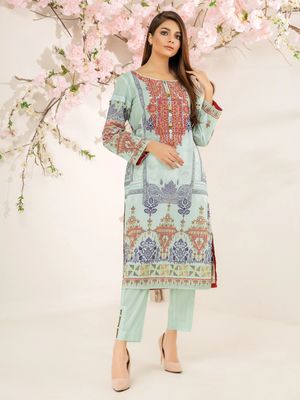 edenrobe Summer Luxe Lawn Unstitched 1pc Embroidered Shirt EWU21V2-20544 - FaisalFabrics.pk