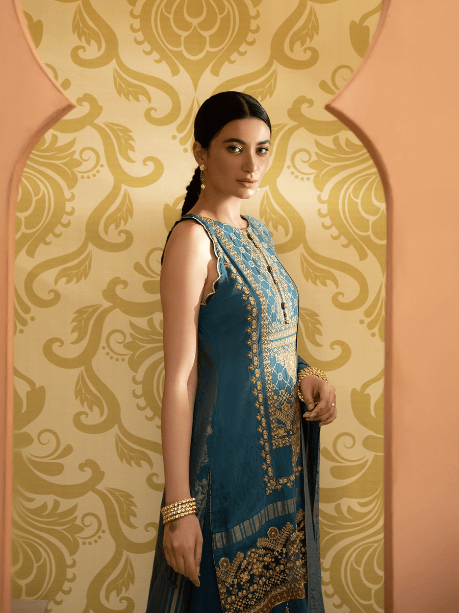edenrobe Nayab Jacquard Unstitched 3pc Embroidered Suit EWU21V3-20479 - FaisalFabrics.pk